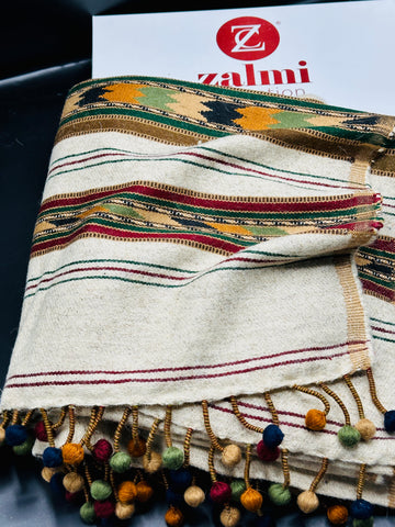 Swati Sharri Shawl - White
