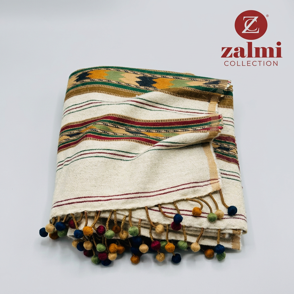 Swati Sharri Shawl - White