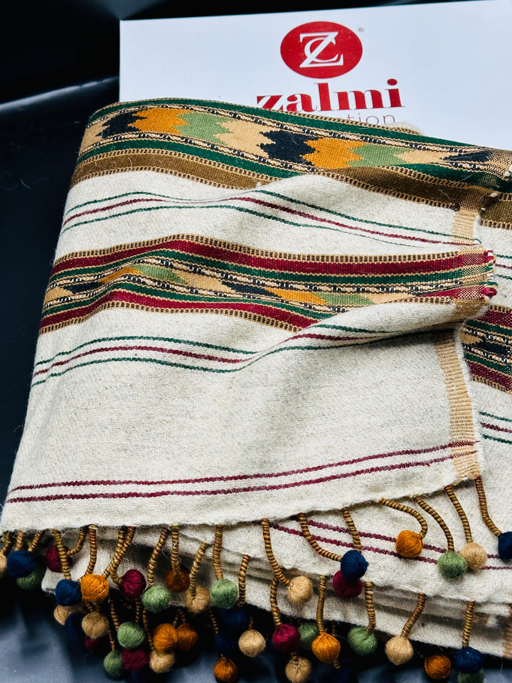 Swati Sharri Shawl - White