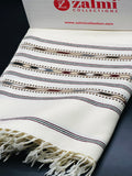 Multiple border Australian - White Shawl