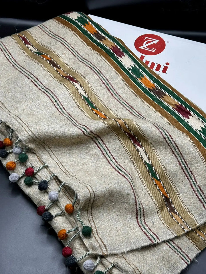 Swati Sharri Shawl - Light Brown