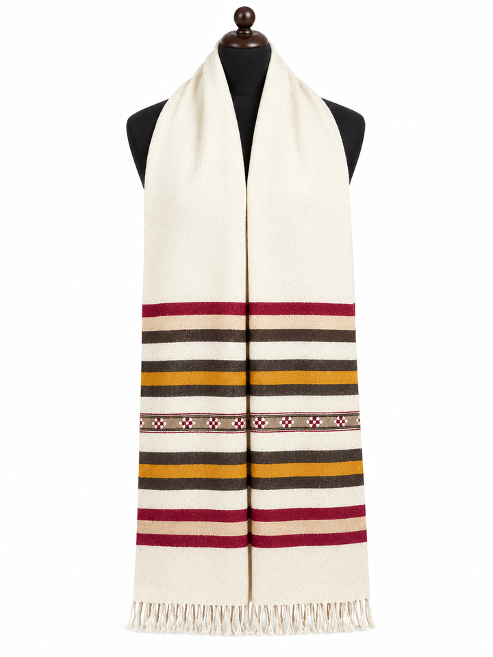 Swati Handmade Angora Muffler - Off White